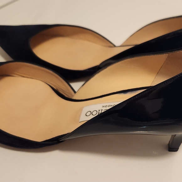 Jimmy Choo Navy Blue  Heels with d'Orsay Elegance - Picture 2 of 7